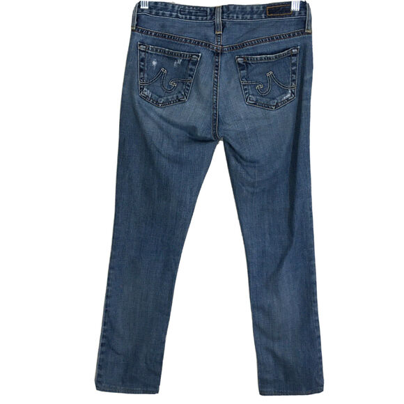 Adriano Goldschmied AG Premiere Skinny Straight Jeans Distressed Ripped Size 25 - Picture 3 of 12